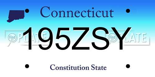 195ZSY Connecticut License Plate