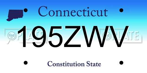 195ZWV Connecticut License Plate