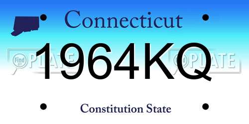 1964KQ Connecticut License Plate