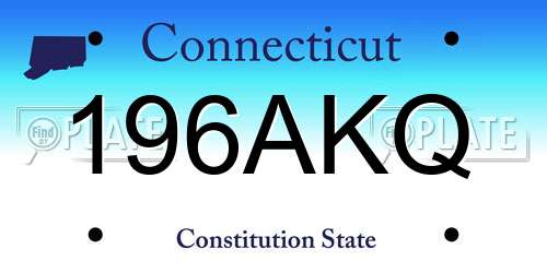 196AKQ Connecticut License Plate