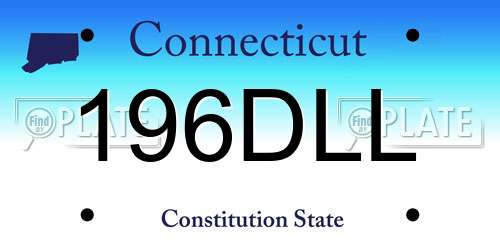 196DLL Connecticut License Plate