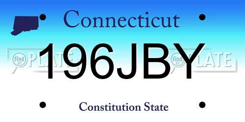 196JBY Connecticut License Plate
