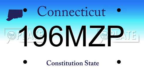 196MZP Connecticut License Plate