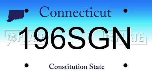 196SGN Connecticut License Plate