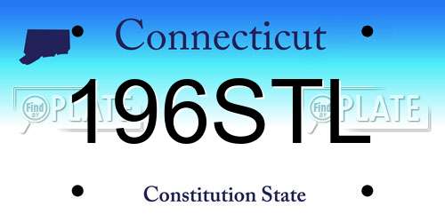 196STL Connecticut License Plate
