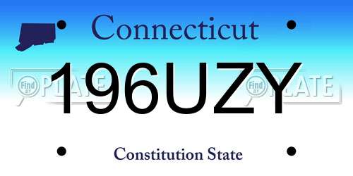 196UZY Connecticut License Plate