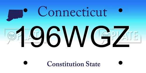 196WGZ Connecticut License Plate
