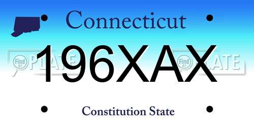 196XAX Connecticut License Plate