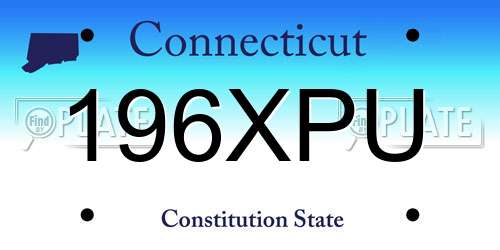 196XPU Connecticut License Plate