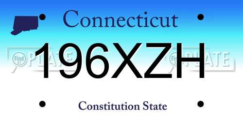 196XZH Connecticut License Plate