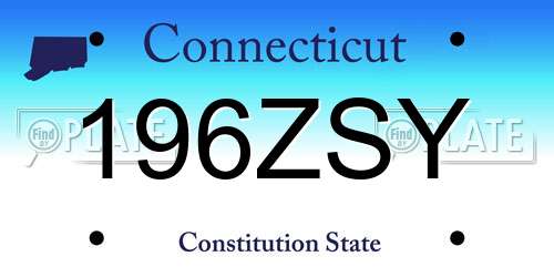 196ZSY Connecticut License Plate