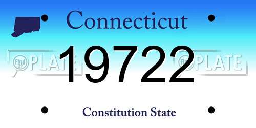 19722 Connecticut License Plate