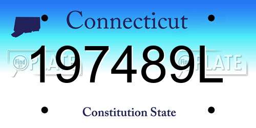 197489L Connecticut License Plate