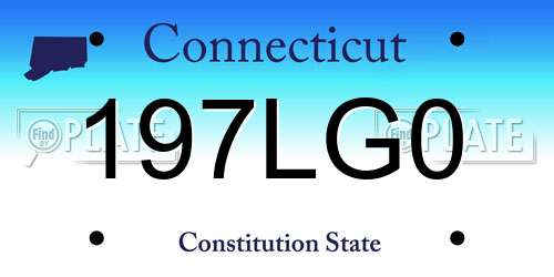 197LG0 Connecticut License Plate