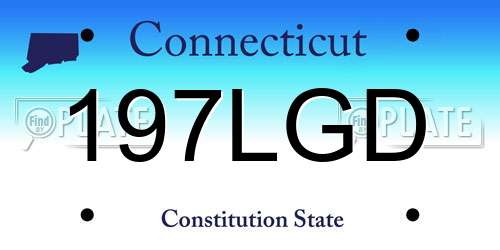 197LGD Connecticut License Plate