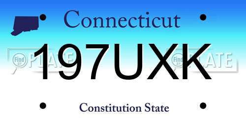 197UXK Connecticut License Plate