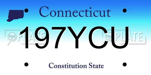 197YCU Connecticut License Plate