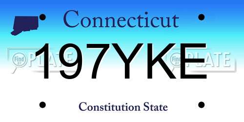 197YKE Connecticut License Plate