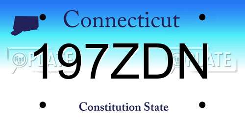 197ZDN Connecticut License Plate