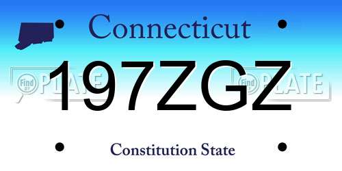 197ZGZ Connecticut License Plate