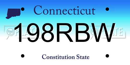 198RBW Connecticut License Plate