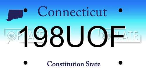 198UOF Connecticut License Plate