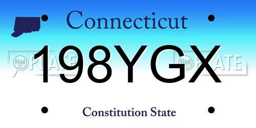 198YGX Connecticut License Plate