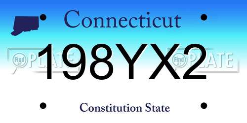 198YX2 Connecticut License Plate