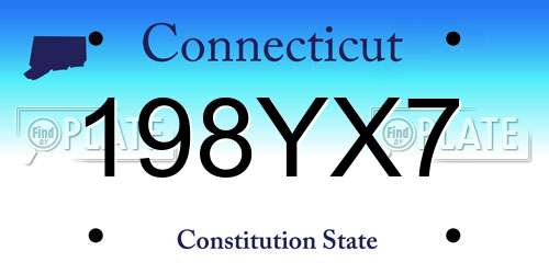 198YX7 Connecticut License Plate