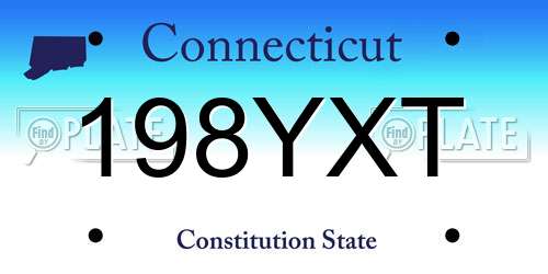 198YXT Connecticut License Plate