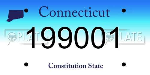 199001 Connecticut License Plate