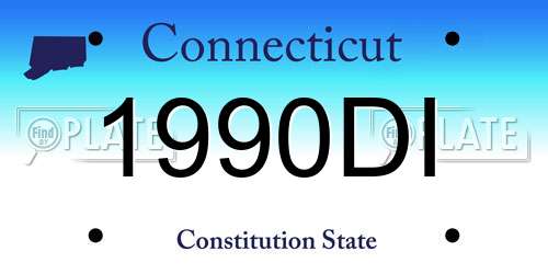 1990DI Connecticut License Plate