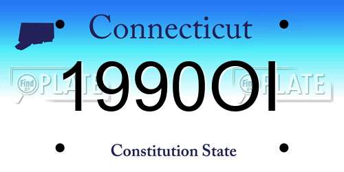 1990OI Connecticut License Plate