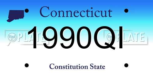 1990QI Connecticut License Plate