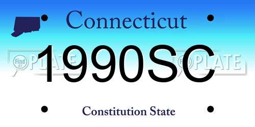 1990SC Connecticut License Plate