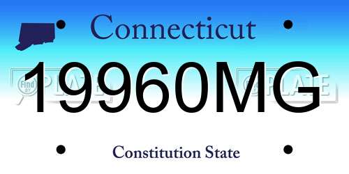 19960MG Connecticut License Plate