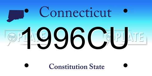 1996CU Connecticut License Plate