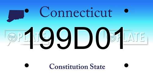 199D01 Connecticut License Plate