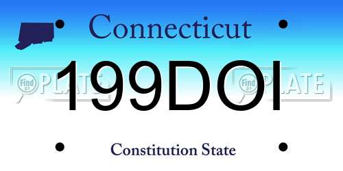 199DOI Connecticut License Plate