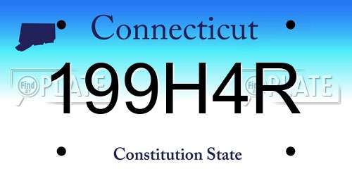 199H4R Connecticut License Plate