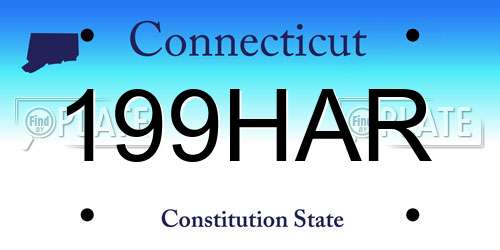 199HAR Connecticut License Plate