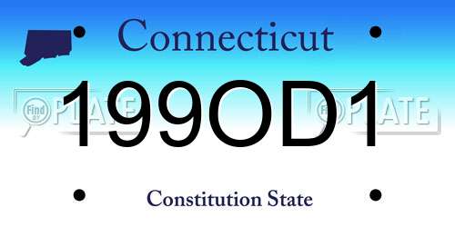 199OD1 Connecticut License Plate