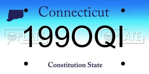 199OQI Connecticut License Plate