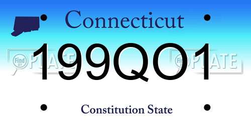199QO1 Connecticut License Plate