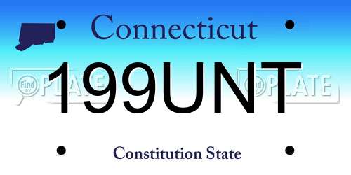199UNT Connecticut License Plate