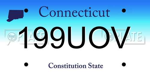 199UOV Connecticut License Plate
