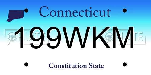 199WKM Connecticut License Plate