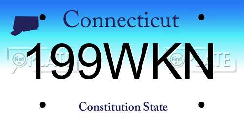 199WKN Connecticut License Plate