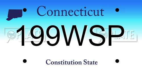 199WSP Connecticut License Plate