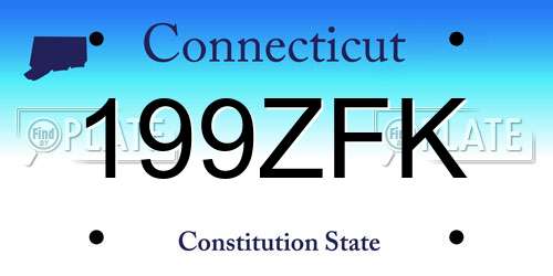 199ZFK Connecticut License Plate